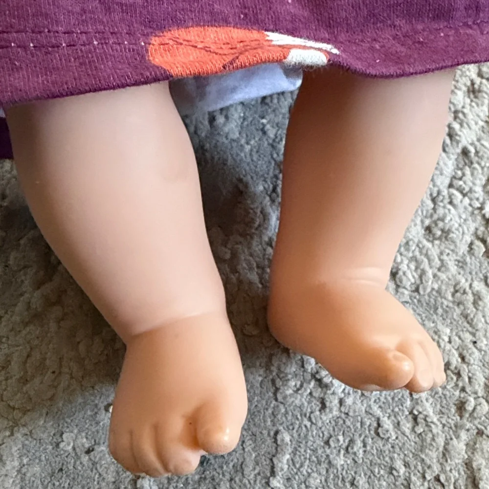 American Girl Bitty Baby Girl Doll Brown Hair Brown Eyes in fox pajama - Picture 7 of 8
